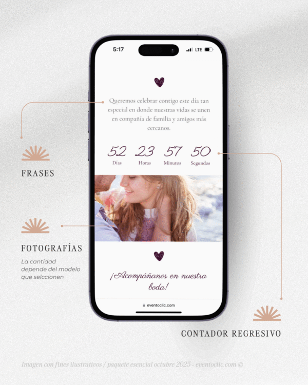 Paquete Esencial Boda - Invitación Web