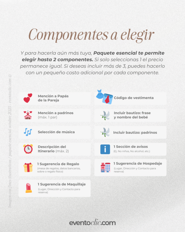 Paquete Esencial Boda - Invitación Web