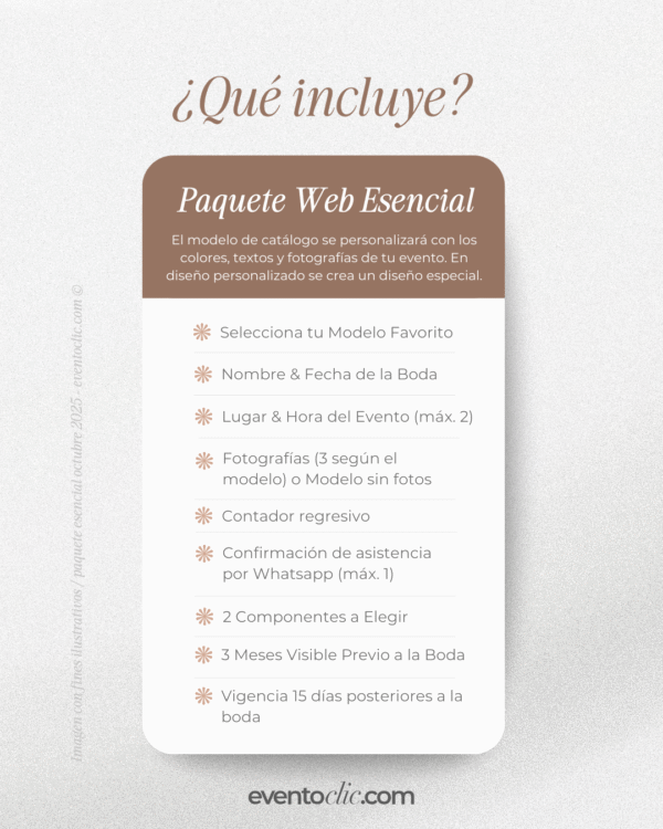 Paquete Esencial Boda - Invitación Web