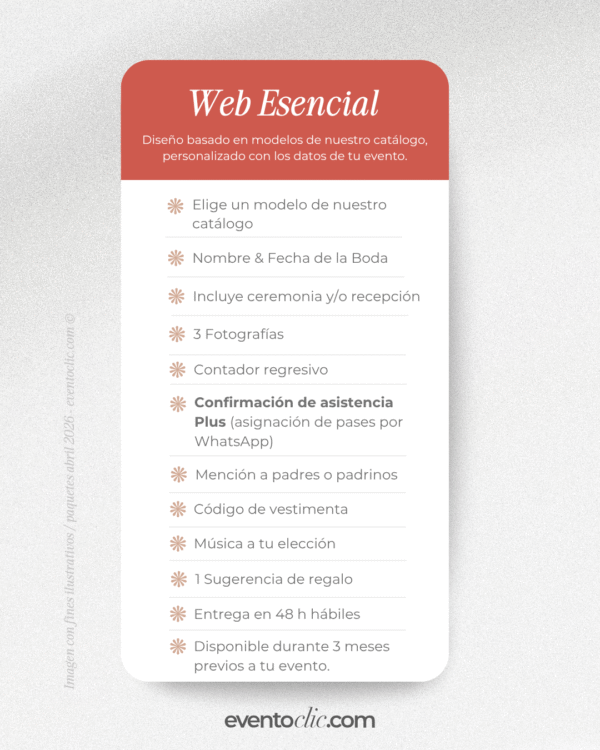 ⚡️ Esencial Boda - Invitación Web