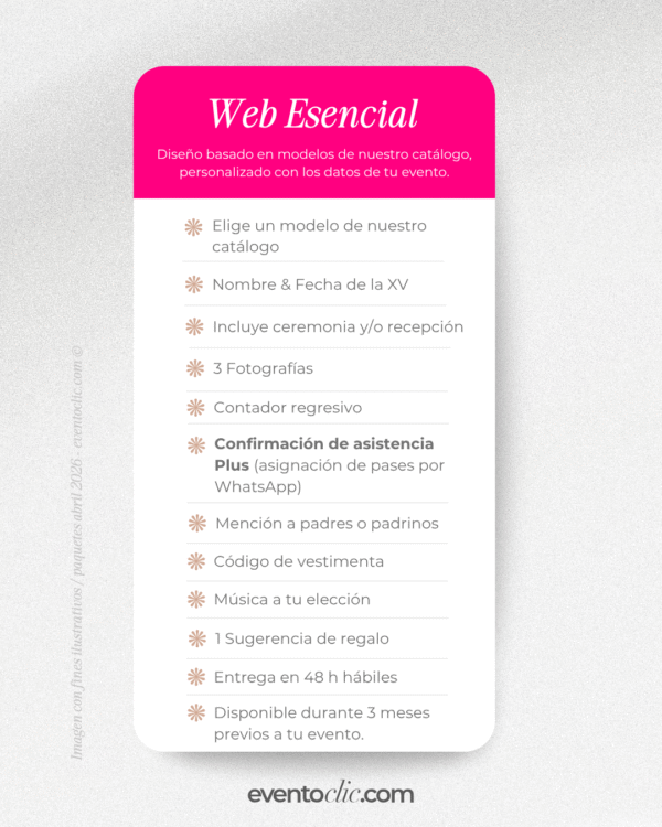 ⚡️ Esencial XV años - Invitación Web