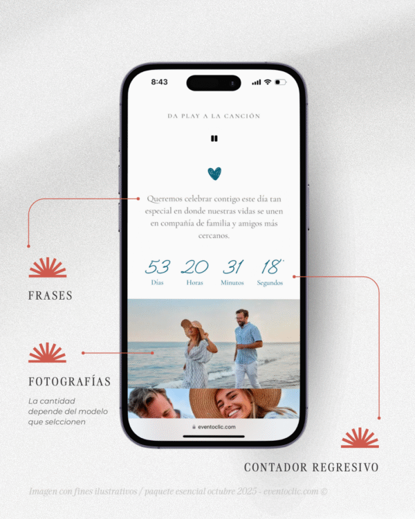 Paquete Clásico Boda - Invitación Web