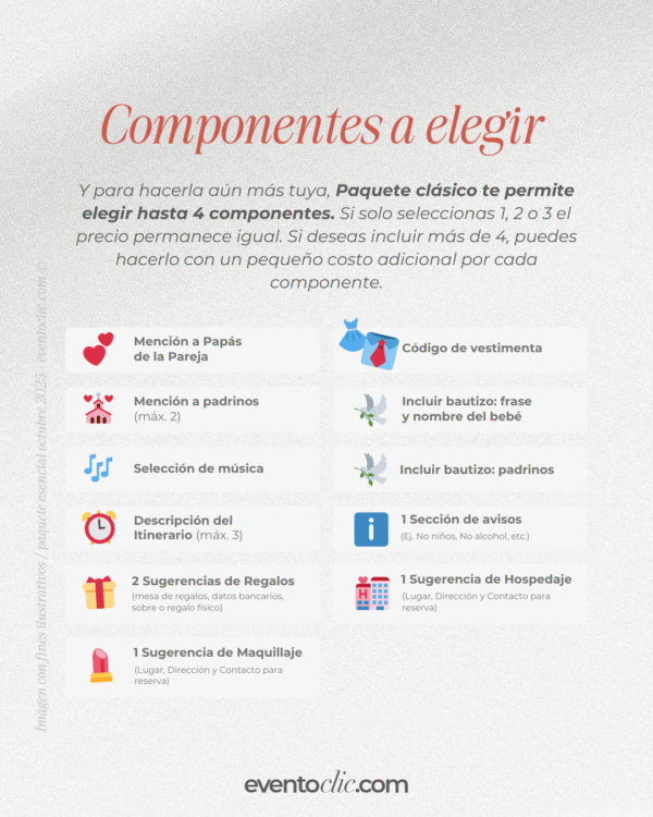 Paquete Clásico Boda - Invitación Web