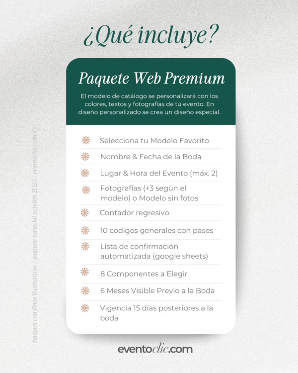 Paquete Premium Boda - Invitación Web