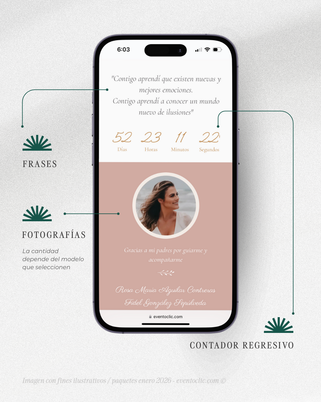 PREMIUM ENERO 2026 - 4 Paquete Premium Boda - Invitación Web