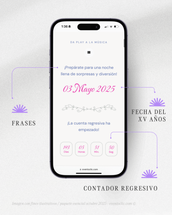 Paquete Premium XV años - Invitaciones Web