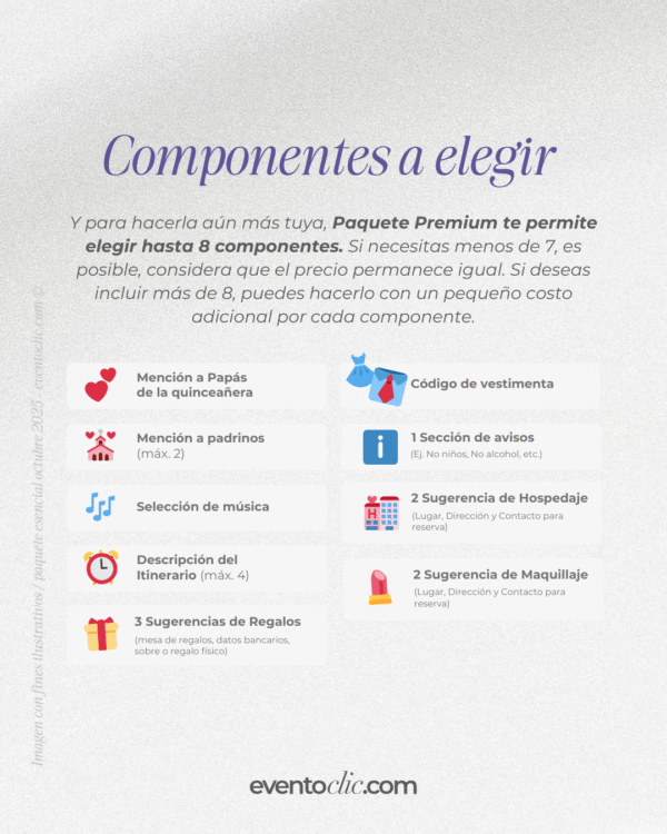 Paquete Premium XV años - Invitaciones Web