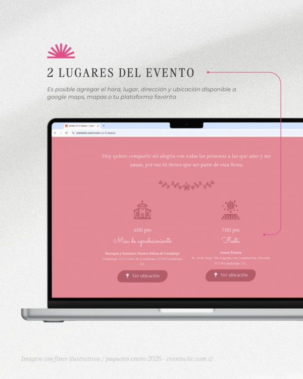 Paquete Clásico XV años - Invitación Web