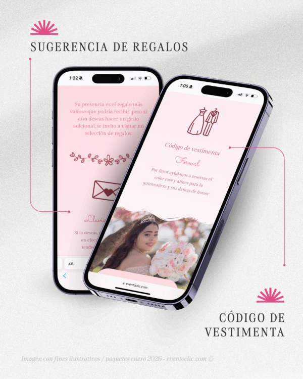 Paquete Clásico XV años - Invitación Web