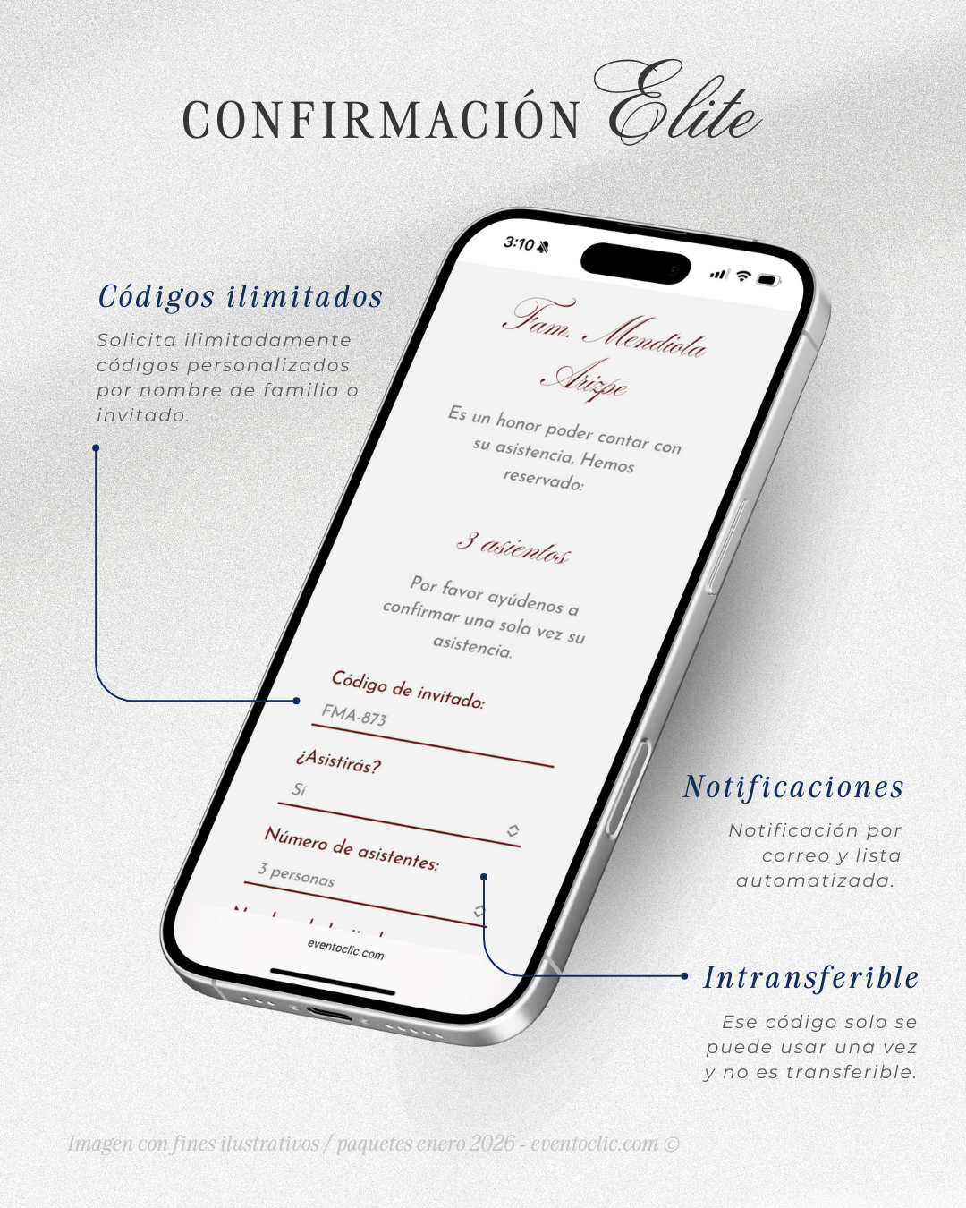 ELITE ENERO 2026 - 3 Paquete Elite Boda - Invitación web