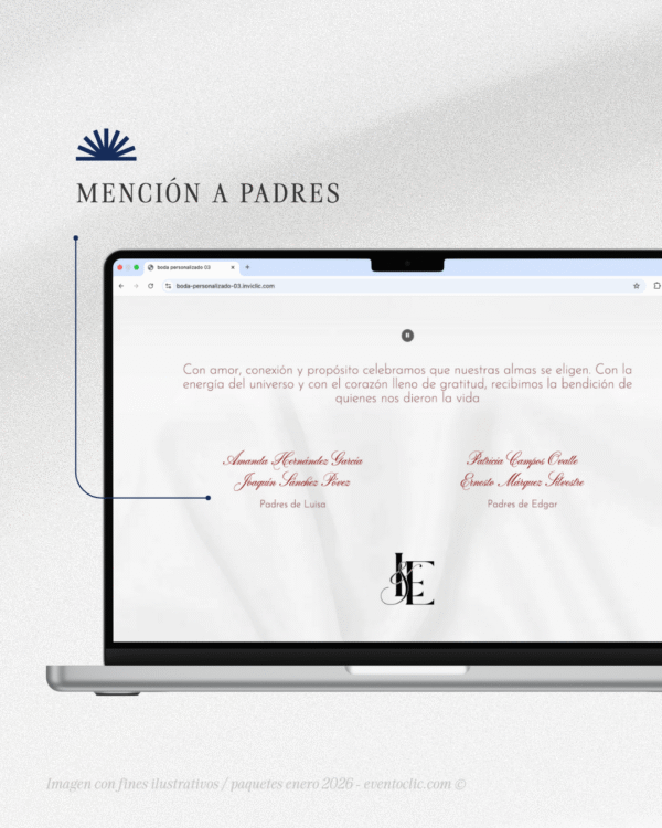 ELITE ENERO 2026 - 8 Paquete Elite Boda - Invitación web