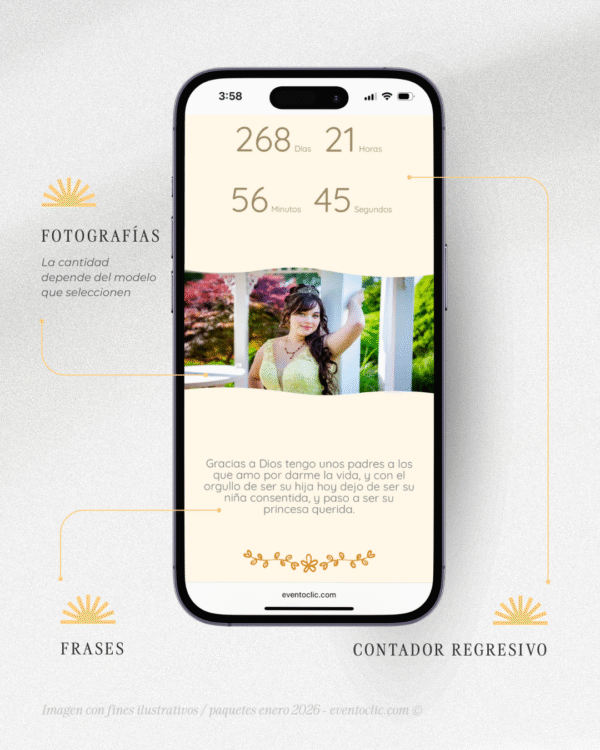 Paquete Esencial XV - Invitación Web
