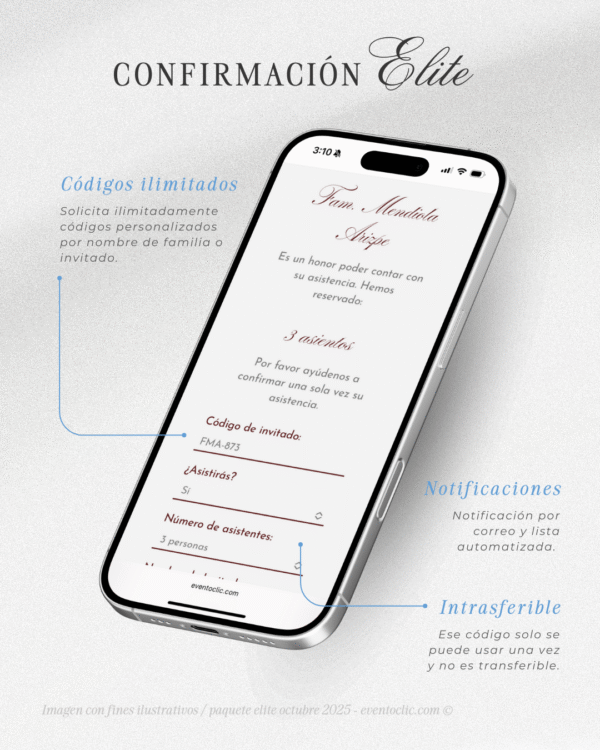 Paquete Elite XV años - Invitación web