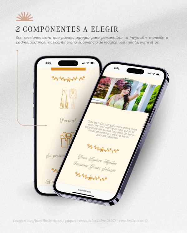 Paquete Esencial XV - Invitación Web