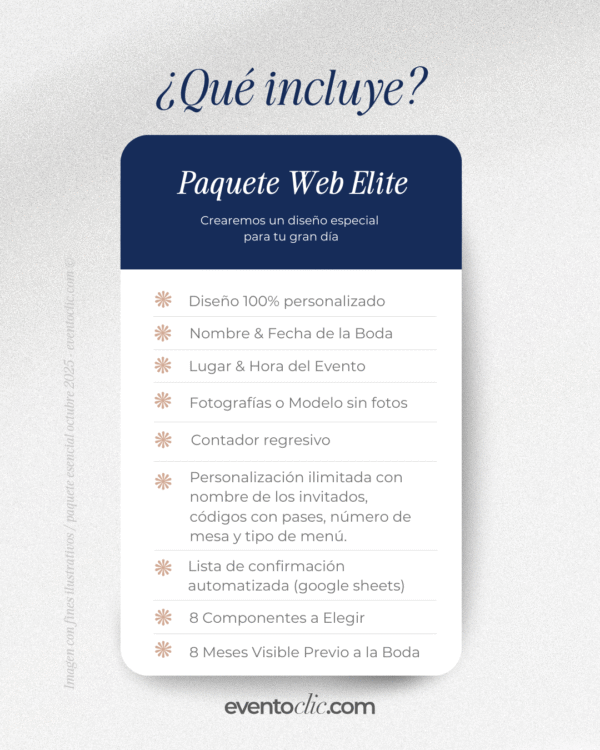 Paquete Elite Boda - Invitación web